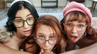 POV fucking three titty nerd girlfriends