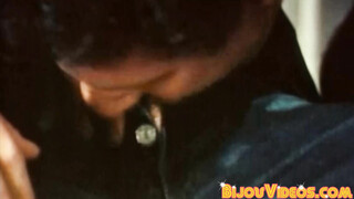 Unshaved muscular gay group breeding session goes wild quickly