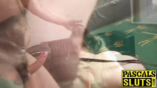 Petite British sub swallowing cum after rough dom treatment