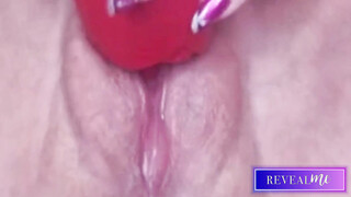 RevealMe  HORNY MILF SHOWS WET UNSHAVED BEAVER IN INTENSE VIBRATOR CUM SHOW