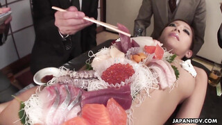 Sucking on the office slut's nipples