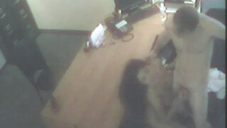 Naughty Brunette & Boss kissing & Fucking Caught on cam