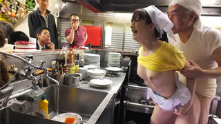 Mimi Asuka banged in a restaurant in public
