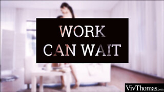 Cute lesbian welcomes her lover home by massaging her & eating her hot twat