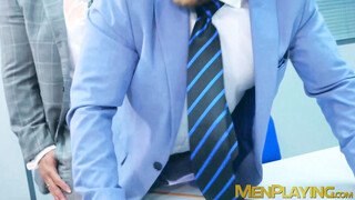 Classy hunk Malek Tobias assfucking drilled by hot businessmen