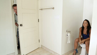 Amazingly adorable Morgan Lee pees & gets banged by a big white cock