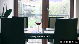 Tempting blonde Nastya C rubs her twat while having a sexy tub