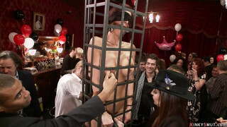 Big Breasted Stepmoms cattle prodded in public