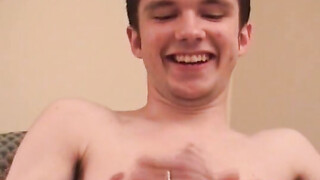 Frat dude with a fat long cock doing his first solo on cam