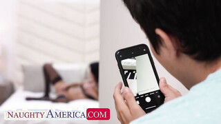 Sexy MILF Jamie Michelle has friend's son fuck her when her date cancels