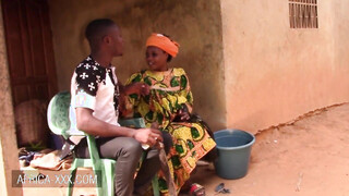 African babe with her Boyfriend in the woods