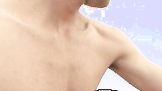 Petite twink gives a sloppy blowjob & ends up railed hard