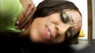 Doggystyled ebony beautiful babe takes hard meat