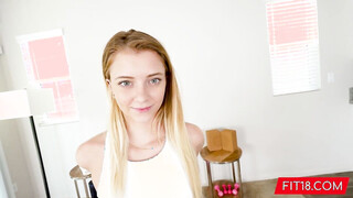 Skinny Flexible Teen w Bushy Cooter Spreads Wide