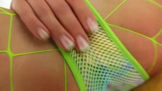Two cocks pound Lucy's anus. She swallows cumloads