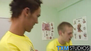 Adorable three twinks Alex Max & AJ playing doc & nurses