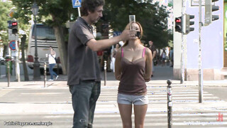 Big Titted Romanian takes big cock outdoors