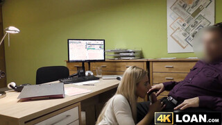 Cute young lady screwed hard by vigorous loan agent