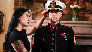 stepson cheers up his Asian MILF stepmommy with his huge cock