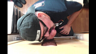 Nut Tugging Gloryhole Blowjob