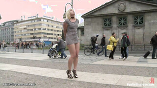 Pierced cunt blonde ravaged in public