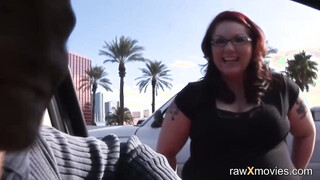 BBW redhead gets dick fed deep hardcore