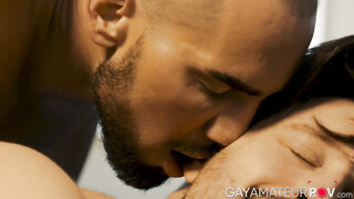 Shaved head Tayler Tash buried his big cock into the hungry hole of hot Drew Di