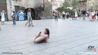 Spanish hottiewalked in crowded streets