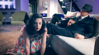 Huge cock hubby screwed his hot submissive housewife & big ass MILF maid