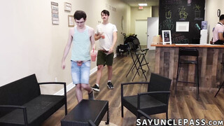 Amone Bane fucks regulars Jonah Wheeler & Dakota Lovell in his cafe