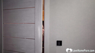 Horny babe swaps herself with my toy