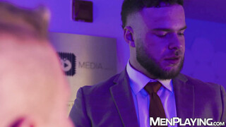 Marcus McNeill earns his bonus by roughly breeding CEO Mateo Tomas