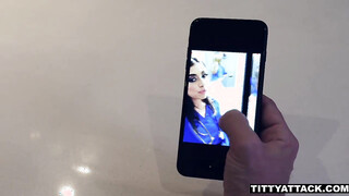 Little nurse Ella Knox titfucks step daddy