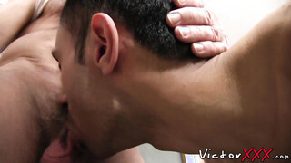 Lusty twink craves for bare mature meat in his little hole