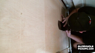 Kinky white dude sucks black glory hole fuck stick wildly