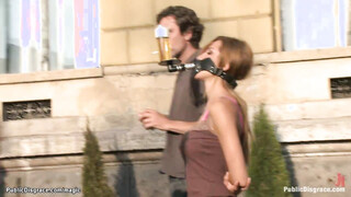 Titty blond Romanian babe public screwed