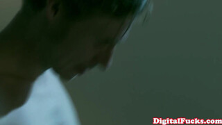 Blonde babe horny at night for a huge cock inside her