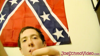 Nerdy fellow Rainer masturbates & gets his meat sucked off