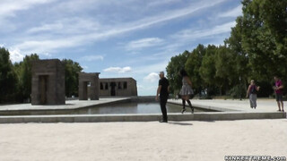 Bombshell Spanish babe public fucked