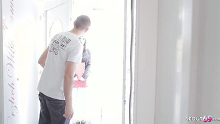 German Femdom Bailiff STEP MOM Seduce Teen Debtor To Fuck Her