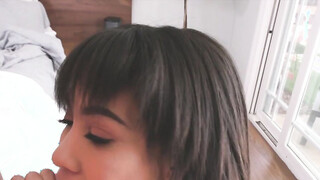 Glam babe with big tits gets her butt oiled before fucking