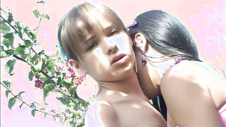 Pretty petite teen goes lesbo