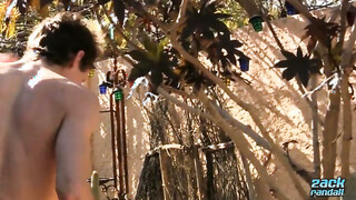 ZackRandall: Handsome Derrick Dickem Strokes His Juicy Prick Under The Sun