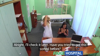 Big Breasted Patient's Big Breasts Oiled & Examined Seductively
