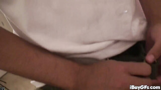 Dirty prick bitch dines on prick