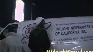 Lisa Marie sucks on black dick