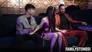 Ronnie Violet spitroasted by step brother & step dad