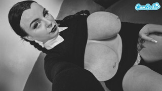 Big Breasted Wednesday Addams Cosplay Solo Play
