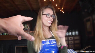 Blonde Colombian Waitress With Glasses Rides Meat In Sexy Pickup & Fuck