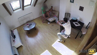 Cuckold enjoys watching his GF getting shagged